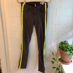 Rag & Bone Neon-Striped Mid-rise Skinny Jeans